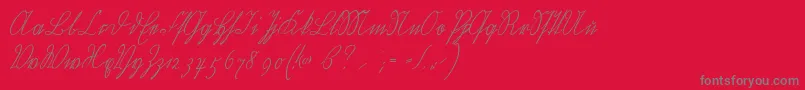 Wiegelkurrentmedium-Schriftart – Graue Schriften auf rotem Hintergrund