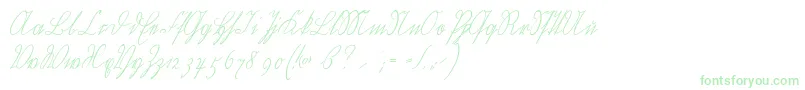 Шрифт Wiegelkurrentmedium – зелёные шрифты на белом фоне
