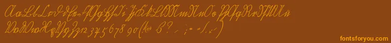 Wiegelkurrentmedium Font – Orange Fonts on Brown Background