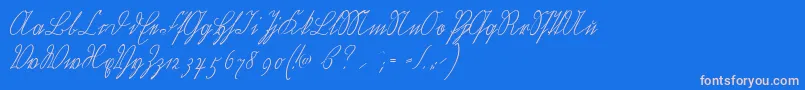 Wiegelkurrentmedium-Schriftart – Rosa Schriften auf blauem Hintergrund