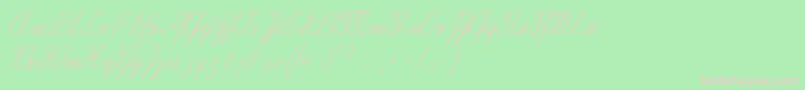 Wiegelkurrentmedium-Schriftart – Rosa Schriften auf grünem Hintergrund