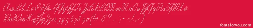 Wiegelkurrentmedium-Schriftart – Rosa Schriften auf rotem Hintergrund