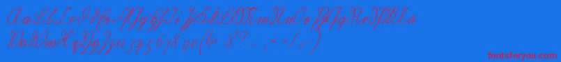 Wiegelkurrentmedium Font – Red Fonts on Blue Background