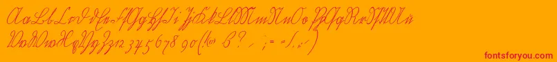 Wiegelkurrentmedium Font – Red Fonts on Orange Background