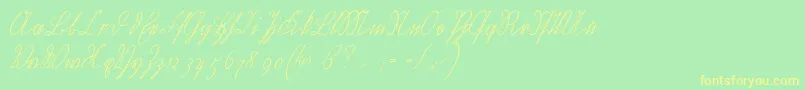 Wiegelkurrentmedium Font – Yellow Fonts on Green Background