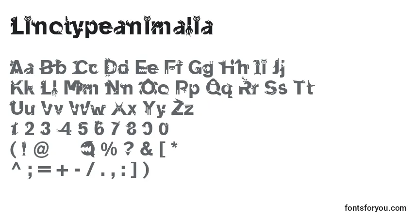 A fonte Linotypeanimalia – alfabeto, números, caracteres especiais