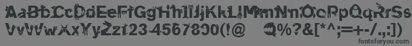 Linotypeanimalia-fontti – mustat fontit harmaalla taustalla
