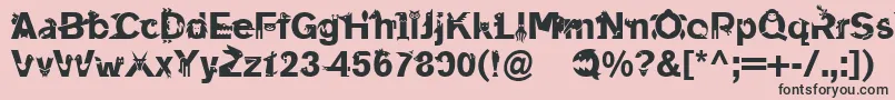 Linotypeanimalia-fontti – mustat fontit vaaleanpunaisella taustalla