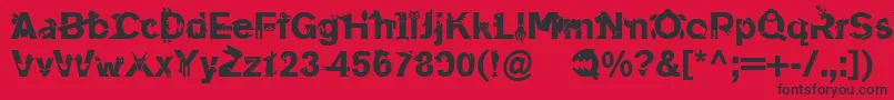 フォントLinotypeanimalia – 赤い背景に黒い文字