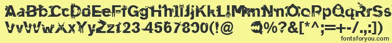 Шрифт Linotypeanimalia – чёрные шрифты на жёлтом фоне