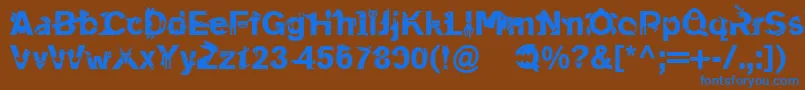 Шрифт Linotypeanimalia – синие шрифты на коричневом фоне