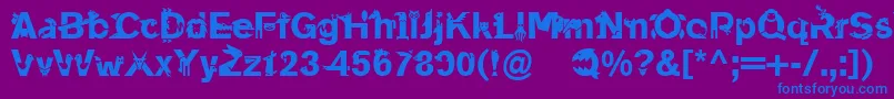 フォントLinotypeanimalia – 紫色の背景に青い文字