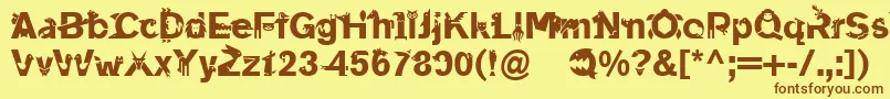 Linotypeanimalia Font – Brown Fonts on Yellow Background