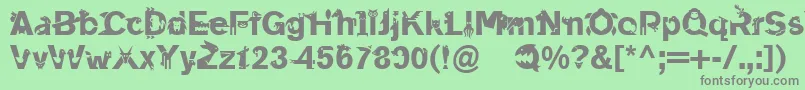 Czcionka Linotypeanimalia – szare czcionki na zielonym tle