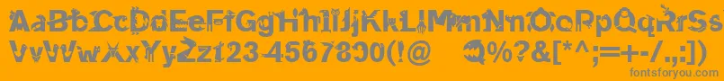 フォントLinotypeanimalia – オレンジの背景に灰色の文字