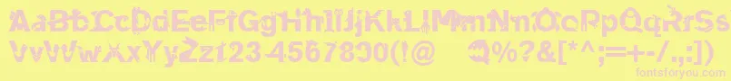 Fonte Linotypeanimalia – fontes rosa em um fundo amarelo