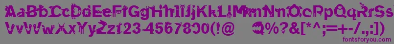 フォントLinotypeanimalia – 紫色のフォント、灰色の背景