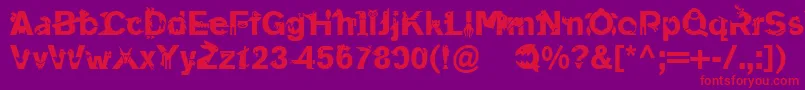 Linotypeanimalia Font – Red Fonts on Purple Background