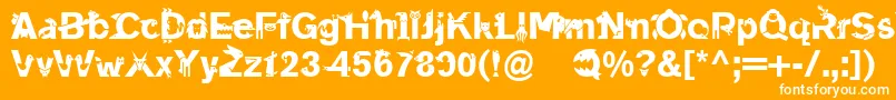 フォントLinotypeanimalia – オレンジの背景に白い文字