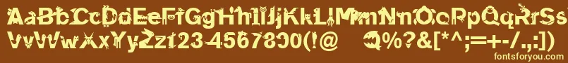 Linotypeanimalia Font – Yellow Fonts on Brown Background