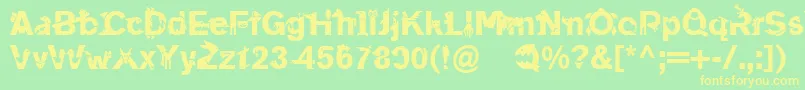 Linotypeanimalia Font – Yellow Fonts on Green Background