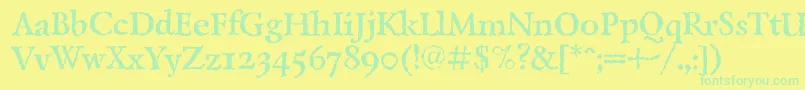LazurantiqtextcBold Font – Green Fonts on Yellow Background