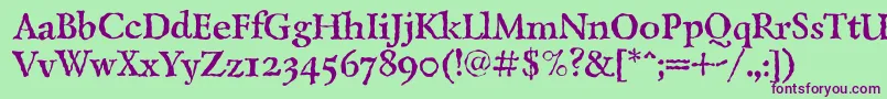 LazurantiqtextcBold Font – Purple Fonts on Green Background