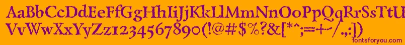 LazurantiqtextcBold Font – Purple Fonts on Orange Background