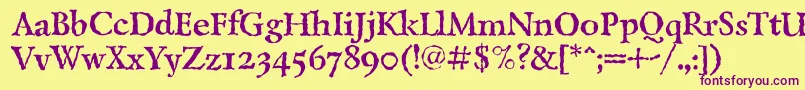 LazurantiqtextcBold Font – Purple Fonts on Yellow Background