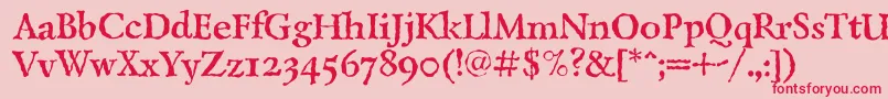 LazurantiqtextcBold Font – Red Fonts on Pink Background