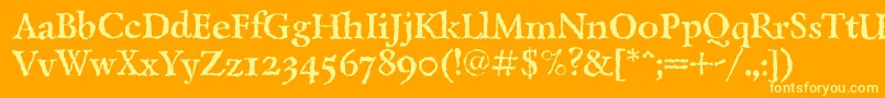 LazurantiqtextcBold Font – Yellow Fonts on Orange Background