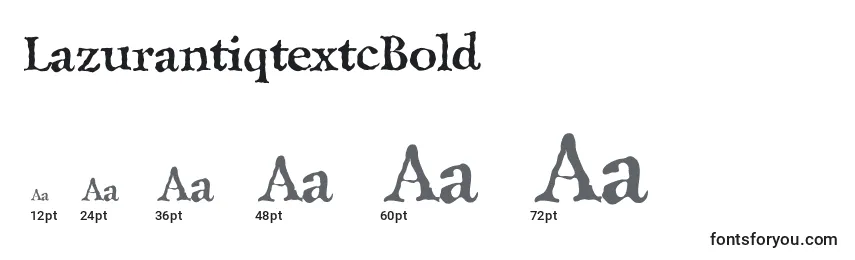 Размеры шрифта LazurantiqtextcBold