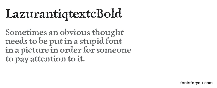 Review of the LazurantiqtextcBold Font