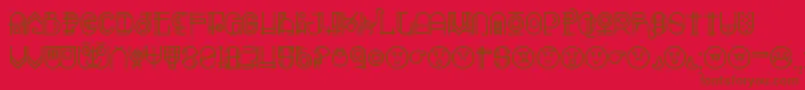 Escalatio Font – Brown Fonts on Red Background