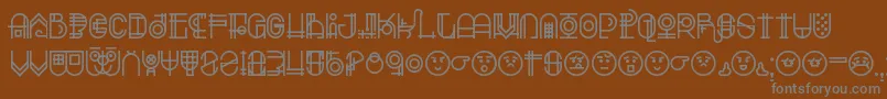 Escalatio-Schriftart – Graue Schriften auf braunem Hintergrund