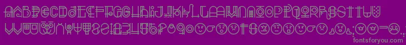 Escalatio-Schriftart – Graue Schriften auf violettem Hintergrund