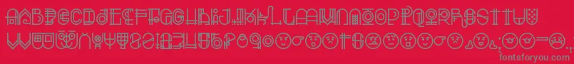 Escalatio-Schriftart – Graue Schriften auf rotem Hintergrund