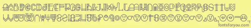 Fonte Escalatio – fontes cinzas em um fundo amarelo