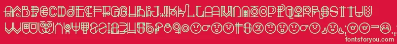 Escalatio Font – Green Fonts on Red Background