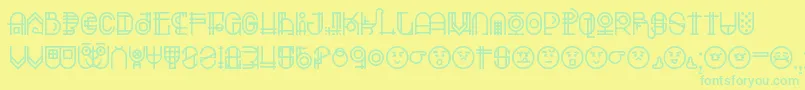 Escalatio Font – Green Fonts on Yellow Background