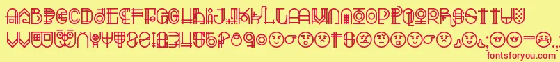 Escalatio Font – Red Fonts on Yellow Background