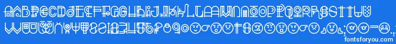 Escalatio Font – White Fonts on Blue Background
