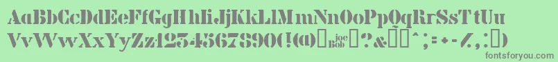 フォントBillk – 緑の背景に灰色の文字