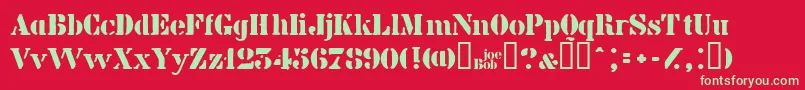 Billk Font – Green Fonts on Red Background