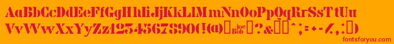 Billk Font – Red Fonts on Orange Background