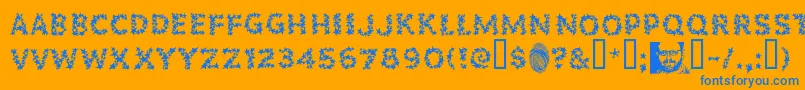 Popsf Font – Blue Fonts on Orange Background