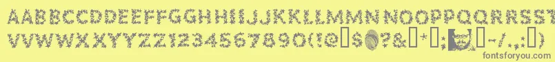 Popsf Font – Gray Fonts on Yellow Background