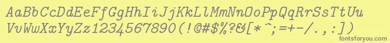 Lmmono10Italic Font – Gray Fonts on Yellow Background