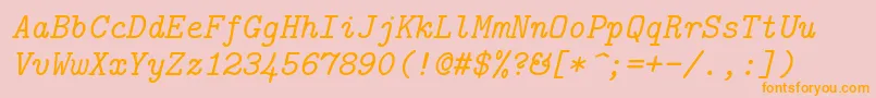 Lmmono10Italic Font – Orange Fonts on Pink Background