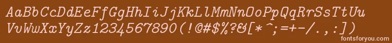 fuente Lmmono10Italic – Fuentes Rosadas Sobre Fondo Marrón